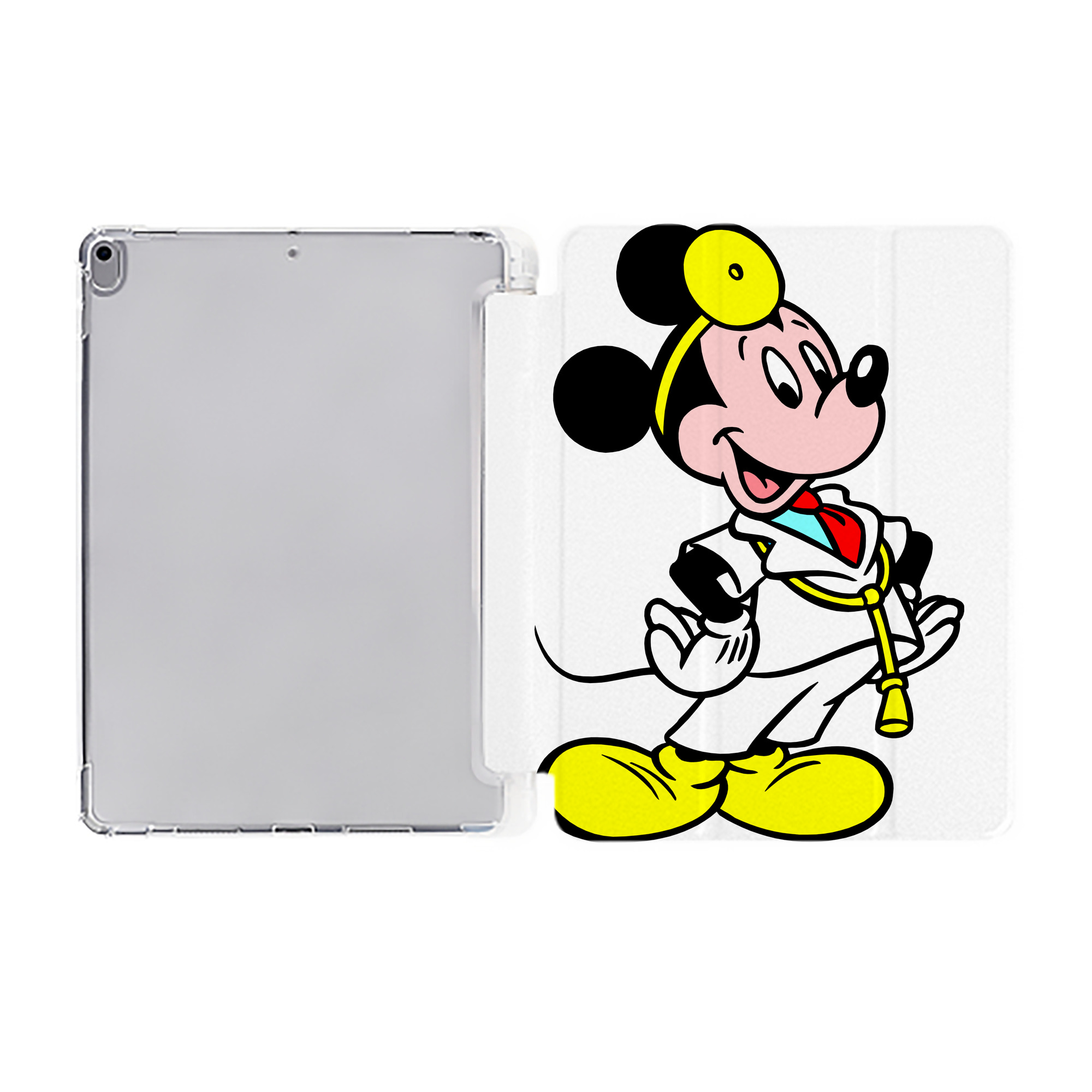 （画像用） ミッキーマウス Mickey Mouse IPad ケース ペン収納付き 三つ折りスタンド PUレザー×シリコン 対応機種9.5/10.5/10.9インチ